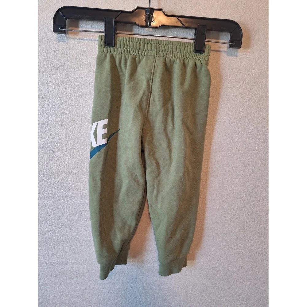 Nike Toddler Boys Olive Green Fleece Joggers Sweatpants Logo 24M 86-92cm